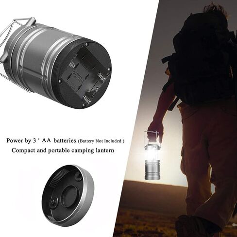 2 حزمة LED التخييم فانوس مصباح يدوي المحمولة فائقة مشرق COB خيمة ضوء الفوانيس القابلة للطي للتخييم التنزه الأعاصير انقطاع التيار الكهربائي in Kuwait