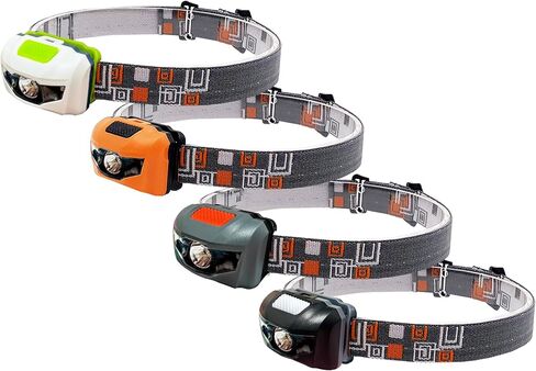 MENCH Headlamp for Kids & Adults,2 Packs Outdoor Camping Hiking Running Head lamp with White & Red Light, IPX4 Waterproof LED Headlight with Adjustable Headband,6 AAA Batteries Included in Saudi Arabia