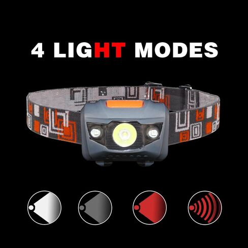 MENCH Headlamp for Kids & Adults,2 Packs Outdoor Camping Hiking Running Head lamp with White & Red Light, IPX4 Waterproof LED Headlight with Adjustable Headband,6 AAA Batteries Included in Saudi Arabia