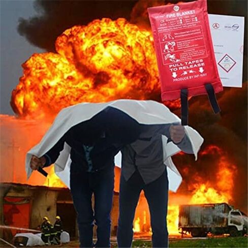 Fire Blanket for Home, Fiberglass Fire Suppression Blanket for Kitchen, Flame Retardant Protection and Heat Insulation Emergency Fireproof Safety Blanket for People, 39.9"x39.3" 2 Pack in Saudi Arabia