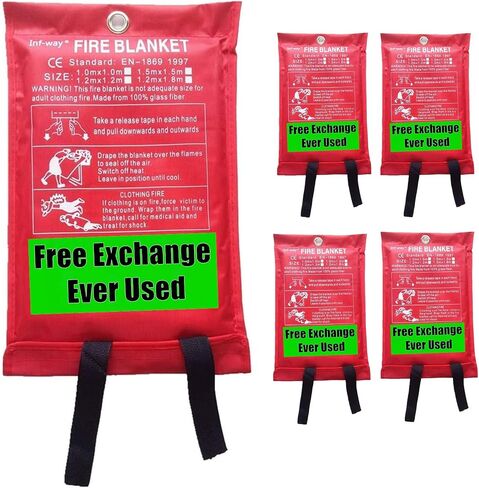 Fire Blanket for Home, Fiberglass Fire Suppression Blanket for Kitchen, Flame Retardant Protection and Heat Insulation Emergency Fireproof Safety Blanket for People, 39.9"x39.3" 2 Pack in Saudi Arabia