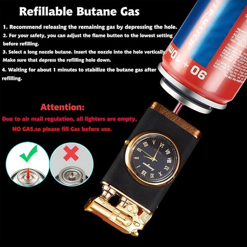 Torch Lighter, Frosted Magic Dual Flame Dragon Lighter with Fashion Design,Creative Adjustable Flame Windproof Lighter,Cool Jet Flame Lighter Refillable Butane for Gifts Outdoor(Without Butane)-Dragon in Kuwait