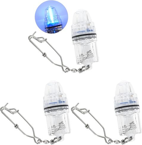 BLUEWING 3pcs Fishing Deep Drop Light with Stainless Steel Long Line Clip Deep Sea Fishing Light 2000 ft Underwater Fish Attracting Lamp for Swordfish, Tuna, Grouper, 4.3" in Saudi Arabia