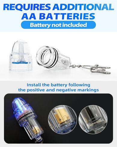 BLUEWING 3pcs Fishing Deep Drop Light with Stainless Steel Long Line Clip Deep Sea Fishing Light 2000 ft Underwater Fish Attracting Lamp for Swordfish, Tuna, Grouper, 4.3" in Saudi Arabia