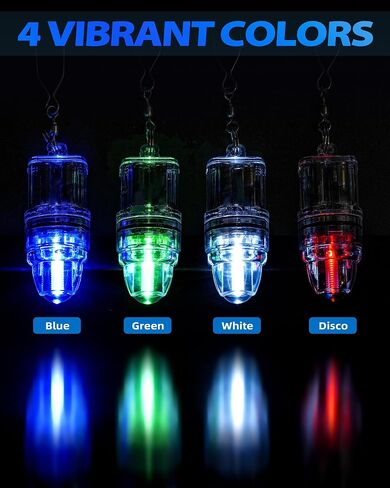 BLUEWING 3pcs Fishing Deep Drop Light with Stainless Steel Long Line Clip Deep Sea Fishing Light 2000 ft Underwater Fish Attracting Lamp for Swordfish, Tuna, Grouper, 4.3" in Saudi Arabia