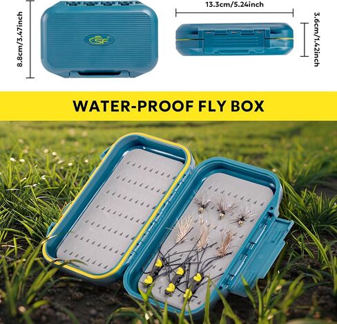 SF Fly Fishing Rod Combo Starter Kit شبه لامع لمسة نهائية من اليشم الأخضر 24T من ألياف الكربون سمك السلمون المرقط للسفر مع بكرة، علبة قضيب الطيران، صندوق الطيران، الذباب، زعيم مدبب، أدوات ربط العقدة in Kuwait