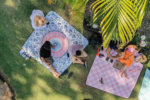 Picnic Blanket - Extra Large, Waterproof, Machine Washable, Easy Storage. Perfect for Camping, Picnics & Outdoor, Children by The Beach or Playing with Dog, 2m x 2m cm (Sound of Summer) in Saudi Arabia