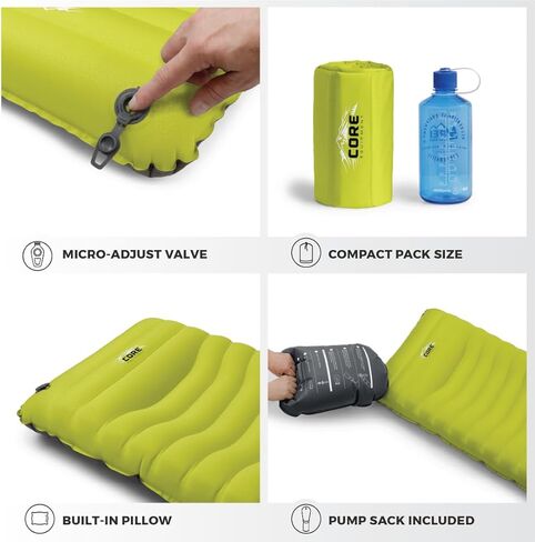 وسادة نوم أساسية للتخييم | سجادة نوم مثالية خفيفة الوزن للخيام ومعدات التخييم | مرتبة قابلة للنفخ خفيفة الوزن للسفر والمشي لمسافات طويلة والاستخدام في الهواء الطلق in Kuwait