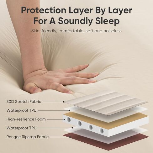 Naturehike Camping Mattress with Portable Air Pump, 4" Thick Self Inflating Sleeping Pad, Roll Up Bed, R-Value 9.5 for 4-Season Insulation, Comfort in Tent, Car, Truck, Van (Twin) in Saudi Arabia