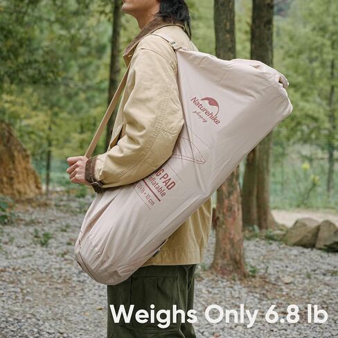 Naturehike Camping Mattress with Portable Air Pump, 4" Thick Self Inflating Sleeping Pad, Roll Up Bed, R-Value 9.5 for 4-Season Insulation, Comfort in Tent, Car, Truck, Van (Twin) in Saudi Arabia