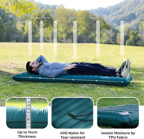 Sleeping Pad for Camping, Self Inflating Sleeping Pad with Built-in Automatic Pump, Camping Sleeping Pad for Backpacking, Traveling, Hiking, Super Portable Camping Pad for Sleeping in Saudi Arabia