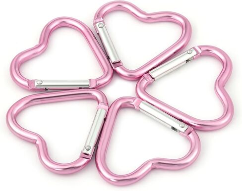10 Pcs Heart Carabiner Clip - Cute Keychain Clip, Heart Pink Carabiner, Heart Shaped Aluminum Alloy Carabiner for Keys for Outdoor Traveling Walking Backpack Accessory in Saudi Arabia