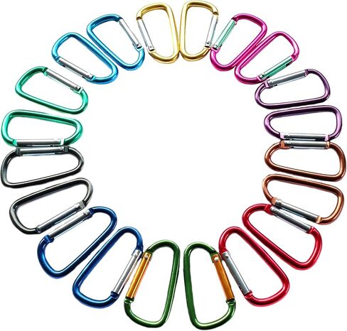 Carabiner 20 Pack - 2" Aluminum Carabiner D Shape Buckle Pack, Keychain Clip, Spring Snap Key Chain Clip Hook Buckle in Saudi Arabia