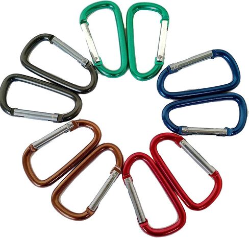 Carabiner 20 Pack - 2" Aluminum Carabiner D Shape Buckle Pack, Keychain Clip, Spring Snap Key Chain Clip Hook Buckle in Saudi Arabia