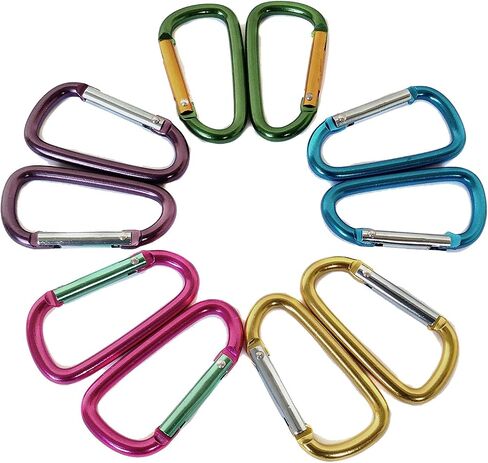 Carabiner 20 Pack - 2" Aluminum Carabiner D Shape Buckle Pack, Keychain Clip, Spring Snap Key Chain Clip Hook Buckle in Saudi Arabia