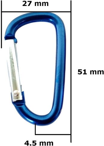 Carabiner 20 Pack - 2" Aluminum Carabiner D Shape Buckle Pack, Keychain Clip, Spring Snap Key Chain Clip Hook Buckle in Saudi Arabia