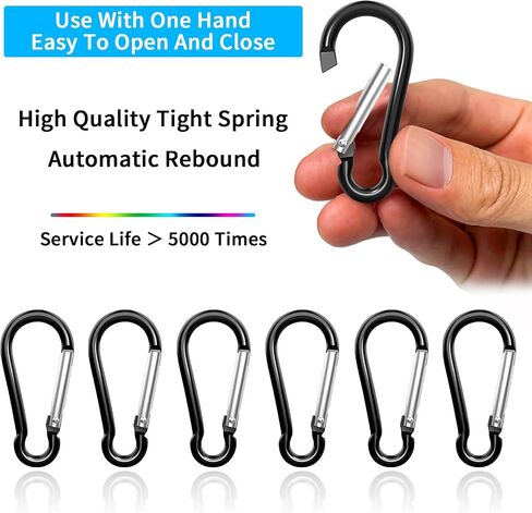 20PCS 2" Mini Carabiner Clips, Aluminum Spring Snap Hook with 20PCS Wire Key Ring Clips in Saudi Arabia