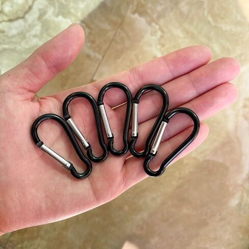 20PCS 2" Mini Carabiner Clips, Aluminum Spring Snap Hook with 20PCS Wire Key Ring Clips in Saudi Arabia