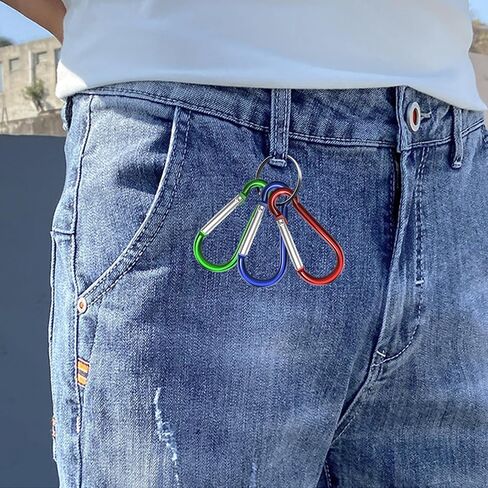 20PCS 2" Mini Carabiner Clips, Aluminum Spring Snap Hook with 20PCS Wire Key Ring Clips in Saudi Arabia
