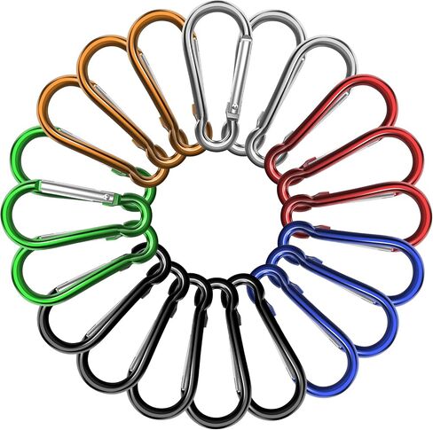 20PCS 2" Mini Carabiner Clips, Aluminum Spring Snap Hook with 20PCS Wire Key Ring Clips in Saudi Arabia