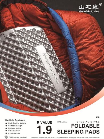 وسادة نوم إسفنجية مغلقة من سلسلة Mummy M1 مقاومة للرطوبة وقابلة للطي R-1.9 | بساط نوم بتصميم سداسي خفيف الوزن للغاية للتخييم والمشي لمسافات طويلة وحقيبة الظهر in Kuwait