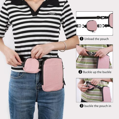 Modular Crossbody Bag with Removable Small Pouch, Water Repellent Belt Pack for Cell Phone Travel Workout Running in Saudi Arabia