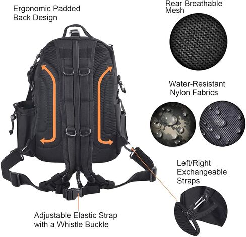 Fiblink Fishing Tackle Bag Backpack Large Tackle Bag with Storage Outdoor Shoulder Backpack Cross Body Sling Fishing Bag in Saudi Arabia