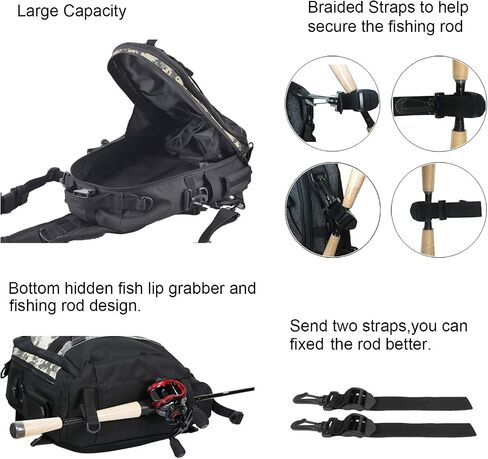 Fiblink Fishing Tackle Bag Backpack Large Tackle Bag with Storage Outdoor Shoulder Backpack Cross Body Sling Fishing Bag in Saudi Arabia