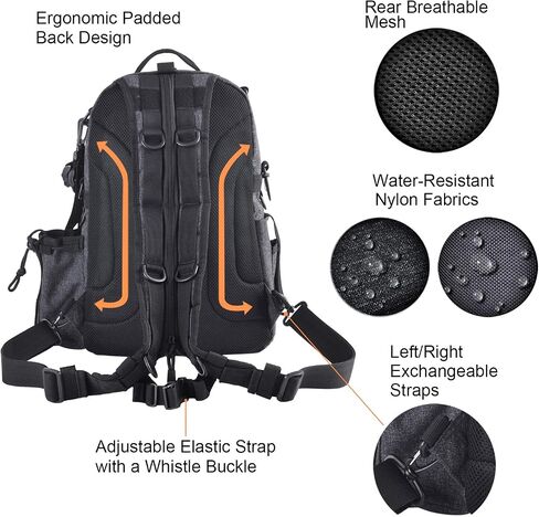 Fiblink Fishing Tackle Bag Backpack Large Tackle Bag with Storage Outdoor Shoulder Backpack Cross Body Sling Fishing Bag in Saudi Arabia