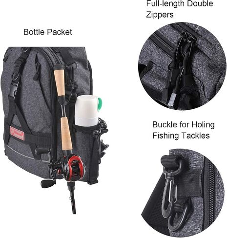 Fiblink Fishing Tackle Bag Backpack Large Tackle Bag with Storage Outdoor Shoulder Backpack Cross Body Sling Fishing Bag in Saudi Arabia
