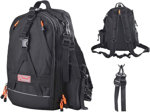 حقيبة ظهر لصيد الأسماك من فيبلينك، حقيبة مقاومة للماء مع مساحة تخزين كبيرة في الهواء الطلق، حقيبة ظهر للكتف، حقيبة صيد - رمادي in Kuwait