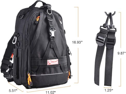 حقيبة ظهر لصيد الأسماك من فيبلينك، حقيبة مقاومة للماء مع مساحة تخزين كبيرة في الهواء الطلق، حقيبة ظهر للكتف، حقيبة صيد - رمادي in Kuwait