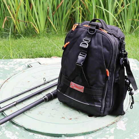 حقيبة ظهر لصيد الأسماك من فيبلينك، حقيبة مقاومة للماء مع مساحة تخزين كبيرة في الهواء الطلق، حقيبة ظهر للكتف، حقيبة صيد - رمادي in Kuwait