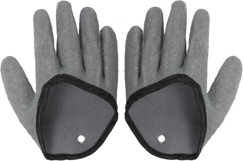 PATIKIL Fishing Gloves 1 Pair Fisherman Professional Catch Fish Gloves Non-Slip Puncture Resistant Waterproof Fillet Glove for Handling Catching, Grey in Saudi Arabia