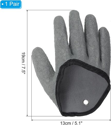 PATIKIL Fishing Gloves 1 Pair Fisherman Professional Catch Fish Gloves Non-Slip Puncture Resistant Waterproof Fillet Glove for Handling Catching, Grey in Saudi Arabia
