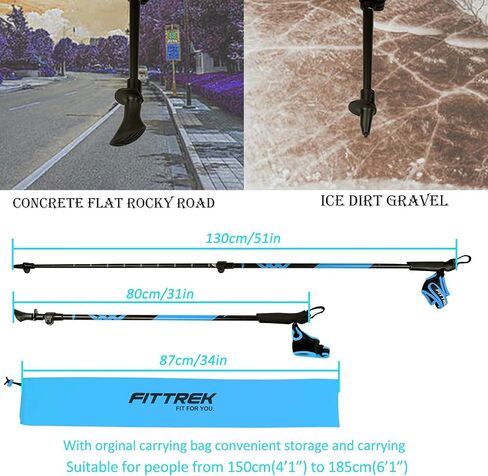 Nordic Walking Poles for Men Women - 2 Pack Aluminum Nordic Walking Sticks - Nordic Poles with Ergonomic Grip Adjustable Ultralight for Hiking, Camping, Trekking, Mountaineering, Backpacking in Saudi Arabia