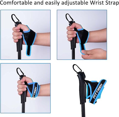 Nordic Walking Poles for Men Women - 2 Pack Aluminum Nordic Walking Sticks - Nordic Poles with Ergonomic Grip Adjustable Ultralight for Hiking, Camping, Trekking, Mountaineering, Backpacking in Saudi Arabia