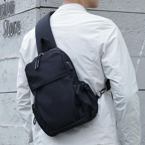 Sling Bag Crossbody Bag Sling Backpack for Men Women, Shoulder Bag Chest Crossbody Bag for Men Women, Lightweight Waterproof Sling Bag for Men Women USB Charging Port Travel Hiking in Saudi Arabia
