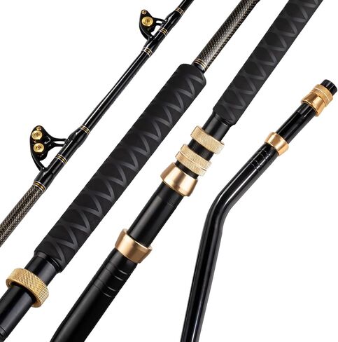 Trolling Rod Saltwater Offshore Heavy Roller Rod Bent Butt Trolling Rod Big Game Conventional Boat Fishing Pole Heavy Duty Fishing Rod 6' in Saudi Arabia