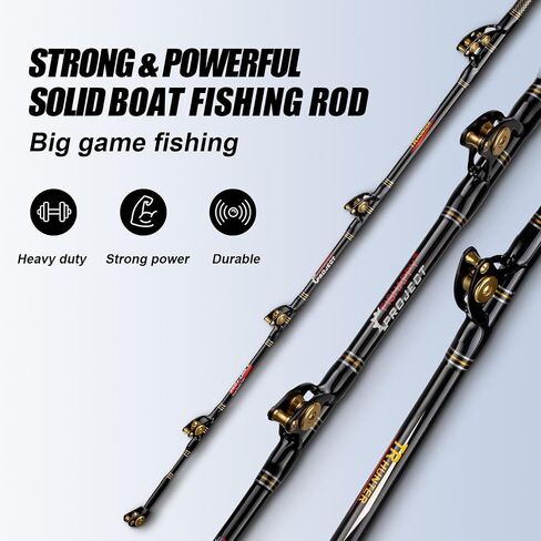 Trolling Rod Saltwater Offshore Heavy Roller Rod Bent Butt Trolling Rod Big Game Conventional Boat Fishing Pole Heavy Duty Fishing Rod 6' in Saudi Arabia