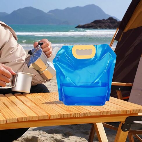 4 PCS Collapsible Water Container Bag 10L/2.6 Gallon, No-Leak Freezable Foldable Water Bottle, BPA Free Food Grade Plastic Storage Jug for Camping Hiking Travel Backpack Emergency Survival Kit in Saudi Arabia