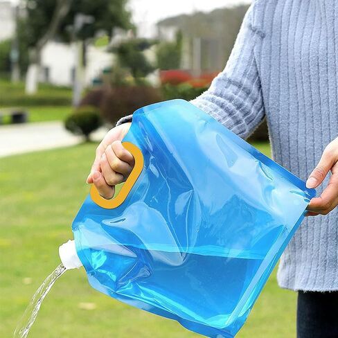 4 PCS Collapsible Water Container Bag 10L/2.6 Gallon, No-Leak Freezable Foldable Water Bottle, BPA Free Food Grade Plastic Storage Jug for Camping Hiking Travel Backpack Emergency Survival Kit in Saudi Arabia