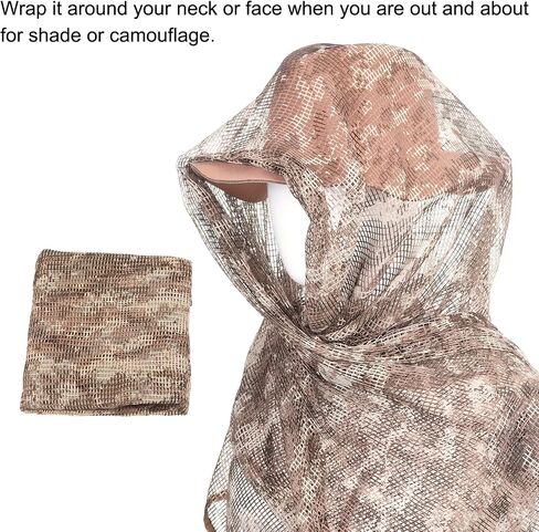 PATIKIL Camouflage Netting Camo Scarf, Camo Netting Veil Camo Mesh Neck Scarves Desert Mesh Scarves in Saudi Arabia