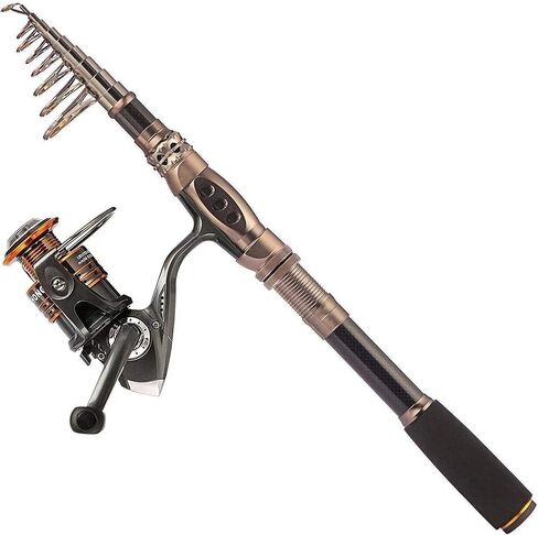 PLUSINNO Fishing Rod and Reel Combos Carbon Fiber Telescopic Fishing Pole with Reel Combo Sea Saltwater Freshwater Kit Fishing Rod Kit in Kuwait