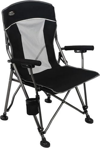Camping Chair with Padded Hard Armrest,Cup Holder,Heavy Duty for Adults,Mesh Backrest,Portable Lawn Lightweight Outdoor Camp Chair,Support up to 400lbs in Saudi Arabia