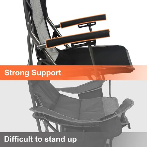 Camping Chair with Padded Hard Armrest,Cup Holder,Heavy Duty for Adults,Mesh Backrest,Portable Lawn Lightweight Outdoor Camp Chair,Support up to 400lbs in Saudi Arabia