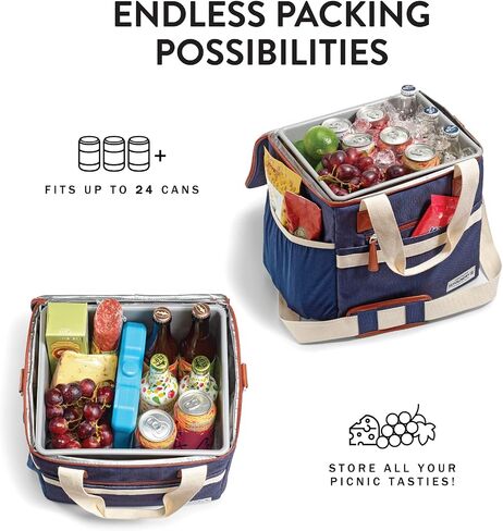 Fit & Fresh 24-Can Navy Insulated Soft Cooler Bag, 7.12 Liters, Portable, Leakproof, Insulated, PEVA Lined in Saudi Arabia
