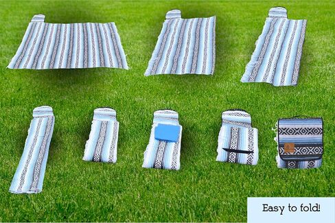 Designs Boho Blanket - Colorful Handmade Boho Blanket - Soft Woven Mexican Meditation and Yoga Therapy - Foldable, Portable Outdoor Blanket - Falsa Blanket with Massage/Therapy Sheet in Saudi Arabia