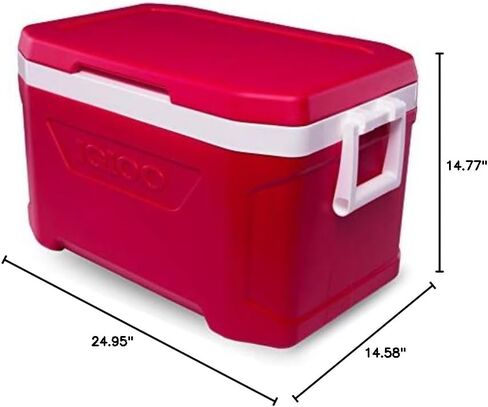 Igloo Profile II Cooler Box, 50, Approx. 16.3 gal (47 L), Profile 2, Red, for Outdoor Activities, Camping, Leisure, Fishing in Saudi Arabia