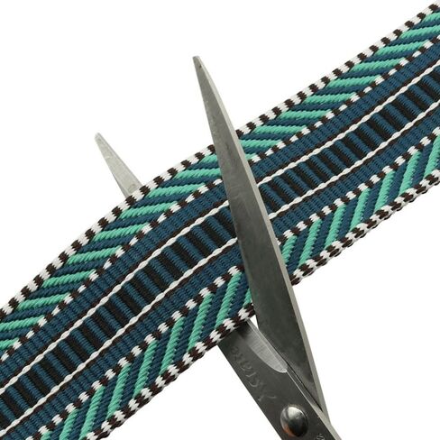 XGNG 1 Roll Black Blue 6 Yards Jacquard Cotton Webbing Straps Seat Belt Ribbon Polyester Webbing for Crafts Pet Collars Leash Backpack Strap Belt in Saudi Arabia